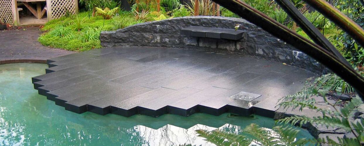 beautiful cut basalt stone pool copings